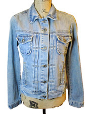 GAP Women's Blue Denim Jean Jacket, Cropped, Western, Cowboy, Cotton, Size S
