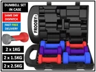 Neoprene Hand Dumbbell Weight Vinyl Set 10kg Carry Case Iron Gym Pair Set 36-16