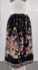 1980s SIRENA WRAP SKIRT Size M SPRING BUTTERFLIES FLORAL PINK