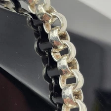 925 Sterling Silver Rollo Bracelet Chain 20.9 Grams 6.2 mm Size 7