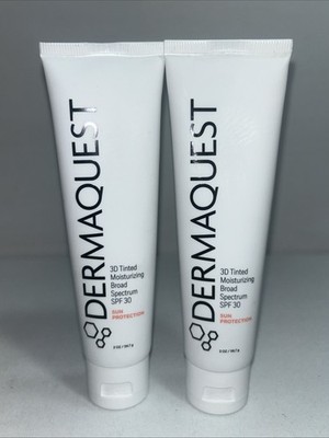 2 Sealed Dermaquest 3D Tinted Moisturizing Sunscreen Skincare 2 Oz Each 