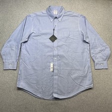Brooks Brothers Oxford Shirt M 17 33 Blue Non Iron Supima Madison OCBD Monogram