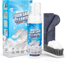 Shoe Cleaning Kit 6.76oz Foam Sneaker Wash with Brush Towel for White Shoes