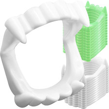 24 Pcs Plastic Vampire Teeth Fake Fangs   12 Glow-In-The-Dark and 12 White