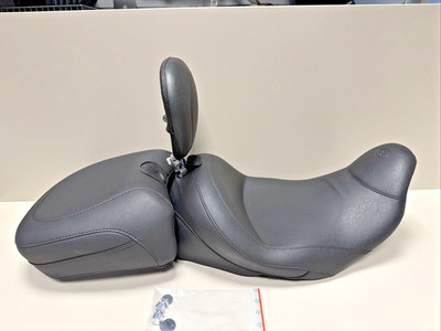 Mustang Lowdown Solo Seat with Backrest & Passenger Seat for Harley Davidson