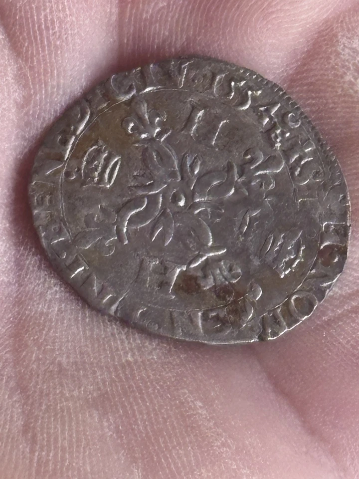 Monnaie, France, Henri II, Douzain aux croissants, 1554, Troyes, TB, Billon - Photo 2/3