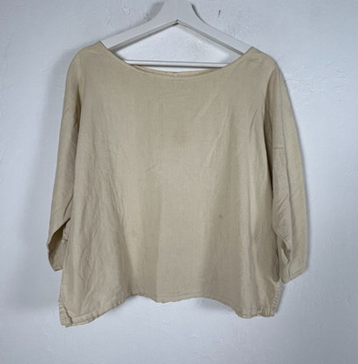 Me & Arrow Womens Ivory Boat Neck Dolman Sleeve Top Blouse Medium Casual USA