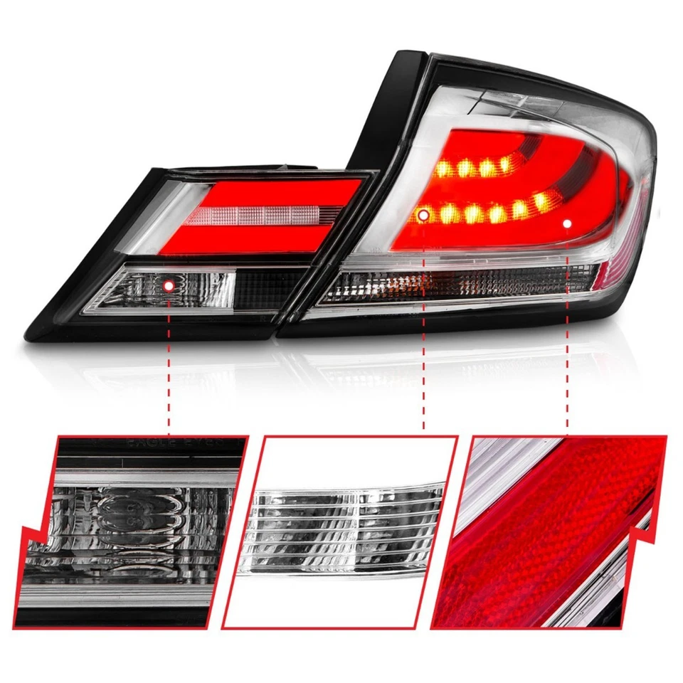 Luz trasera LED Anzo 321325 para carcasa cromada izquierda y derecha Honda Civic 2013-2015 Foto 2 de 4