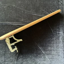 Antique Wood Sleeve Ironing Board 24” X 4.75” PAT Feb. 17. 1903 Cast Steel Clamp