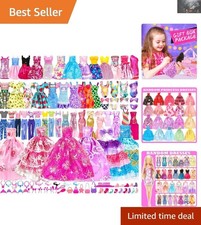 Perfect Gift 138 Pcs Doll Clothes, Wedding Gowns  Fashion Dresses for Kids