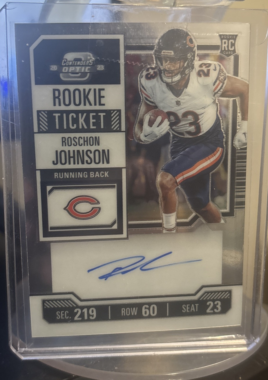Roschon Johnson 2023 Contenders Optic Rookie Ticket Auto #130 Chicago Bears