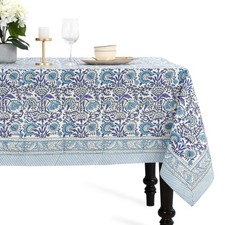 CPC Tablecloth 100 Cotton 60x90 Inch Indian Block Print Rectangle Table Cove...