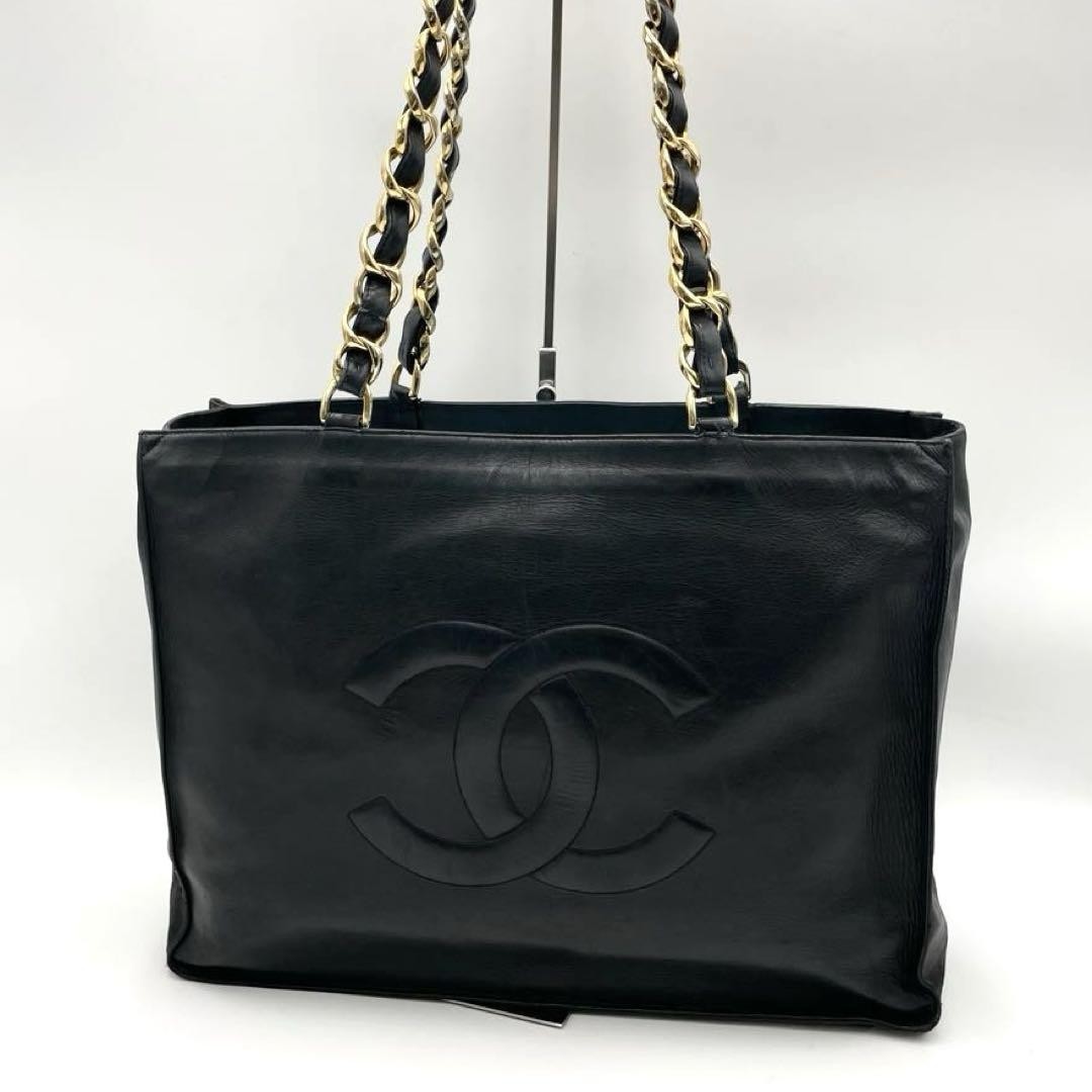Chanel Chain Tote Big Coco Black Popular Designer Handbag