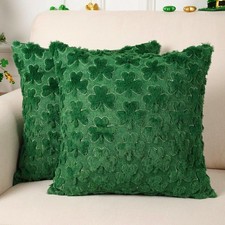 Vermeyen St Patricks Day Pillow Covers 18 x 18 inch Set of 2 3D Embroidered Sham