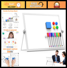 Magnetic Dry Erase Whiteboard 16" x 12" Mini Easel Tabletop Board for Kids  Tea
