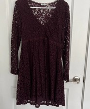Kimchi Lace Babydoll Urban Outfitters Dress Burgundy Size 10