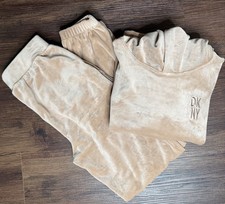DKNY Plush Hoodie and Joggers. Size L Big Kids Embroidered DKNY Logo. NWT