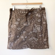 Fresh Produce Floral Knee Length Skirt - Brown - M