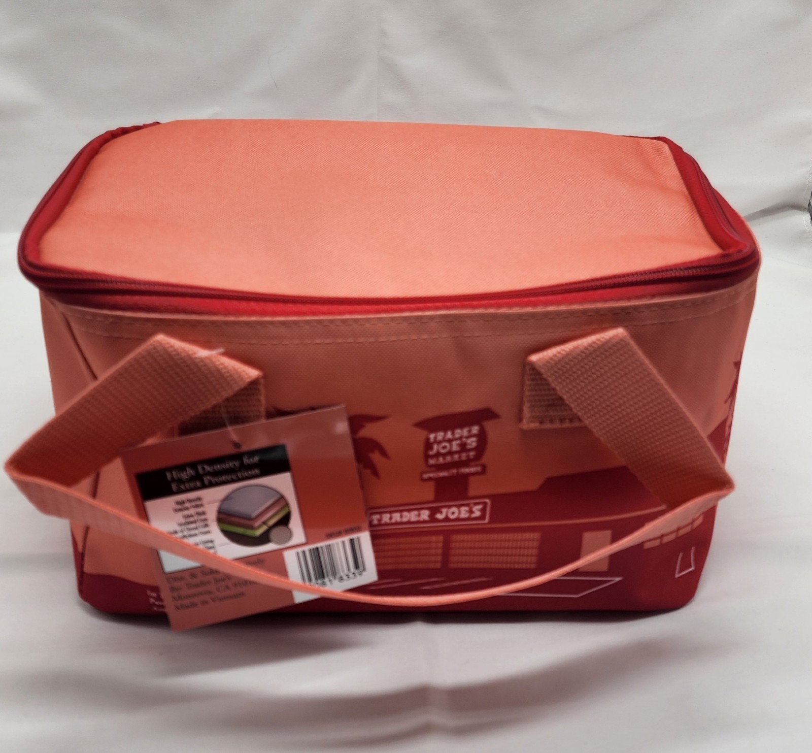 New Trader Joe's Peach/Pink Mini Insulated Tote Lunch Bags Limited Edition NWT