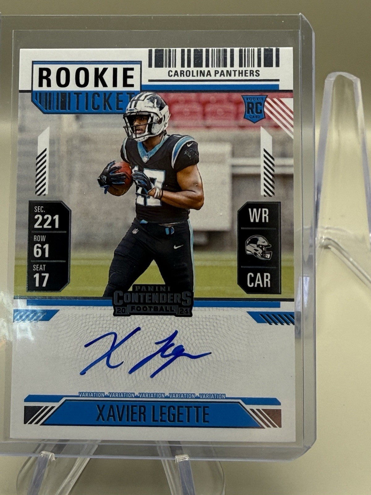 2024 Panini Contenders Xavier Legette Rookie Ticket On Card Auto Variation