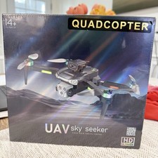 UAV Sky Seeker Quadcopter Drone w/ HD Camera, App Control, Black, Ready-To-Go