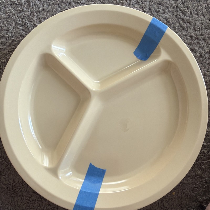 GET Melamine Divided Section Plate CP 532 Lot Of 4 Beige Restaurant Cafeteria 