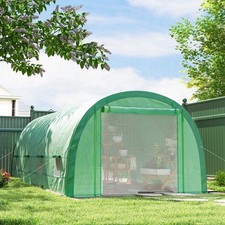 6 x 3(m) Upgraded Polytunnel Greenhouse w/ Mesh Door 15 Plant Labels Refurbished