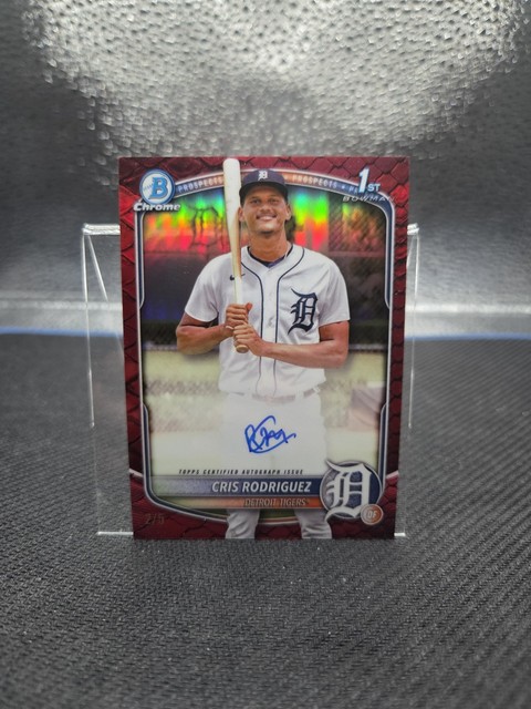 2025 Bowman Chrome Cris Rodriguez Red Reptilian Refractor Auto 2/5 - Tigers