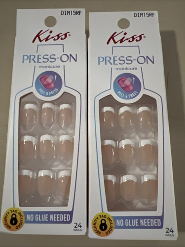 Kiss imPRESS No Glue Press-On Nails~French Manicure~Short Length~2 Pk~”Trust”