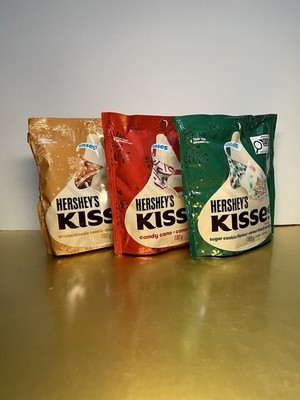  New Hershey Kisses SUGAR COOKIE SNICKERDOODLE CANDY CANE Milk Chocolate-3 Bags