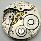 Antique 1920 Hamilton 16s 17j 974Pocket Watch Movement for Repair/Parts