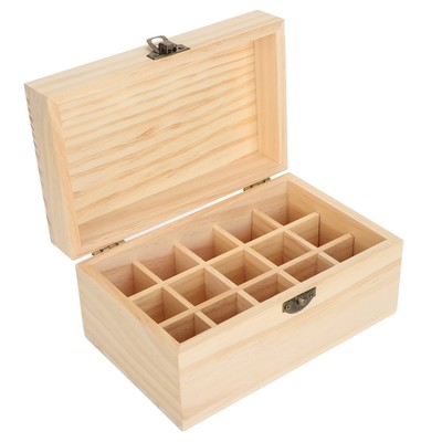 15 Slot Essential Oil Box Pine Display Anti Sunlight Essential Oil Storage C BAK