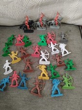 30 Vtg Plastic Cowboys Indians 2" Hong Kong