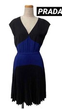 USED [EXCELLENT CONDITION] PRADA PLEATED DRESS, TWO-TONE GOOD