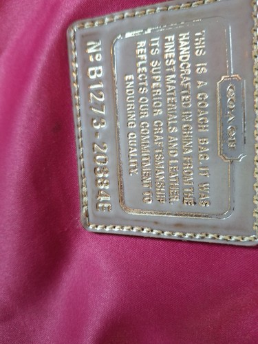 Coach Poppy Hobo Bag Purse Gold Metallic W/ Clear & Leather Tag One Strap - Picture 6 of 24
