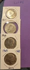 Lot Of 4 Silver Kennedy Halves 1965, 66, 67, 68D 40% Lot #8
