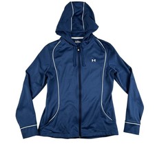 Under Armour AllSeasonGear Jacket Womens Medium Blue Hooded Full Zip Running