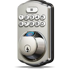 KS02A Fingerprint Keyless Entry Door Lock, Auto Lock, Electronic Keypad Deadb...