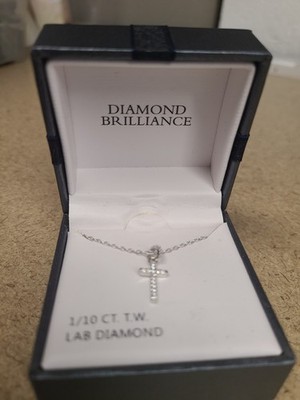 Diamond Brilliance 1/10 Carat T.W. Lab-Grown Diamond Cross Miracle Pendant Neckl
