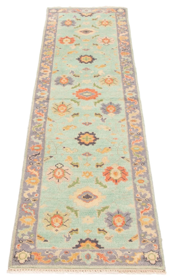 2'6" x 10'2" Vintage Hand-knotted Runner Rug Traditional Oriental Wool Carpet - Image 3 of 4