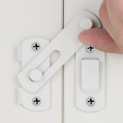 2 Packs Barn Door Latches， White Stainless Steel barn gate flip Door Latch Bi...