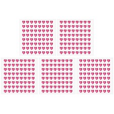 5 Sheet Heart Gem Stickers 6mm, Self Adhesive Rhinestones Jewel Sticker Rose Red