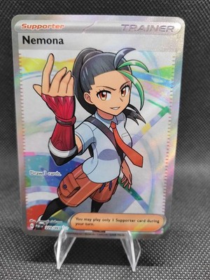 Pokémon TCG Nemona Full Art Holo Card 229/091 Sv: Paldean Fates
