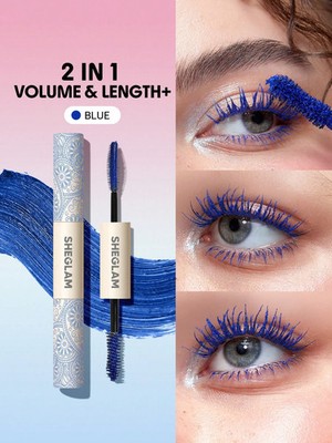 Sheglam Blue Mascara 2in1 Volumenlänge wasserfeste Doppelbürste Wimpern