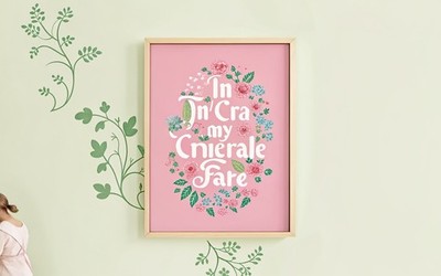In meiner Märchenzeit kokettes Zitat bunte Galerie Retro Mädchen Schlafzimmer Deko C