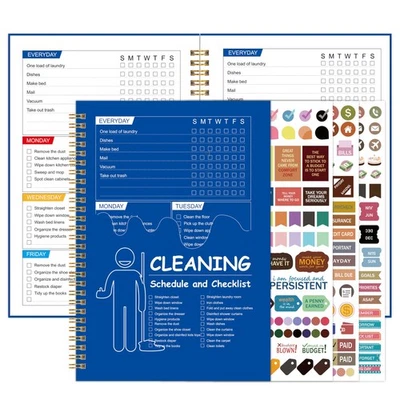 GOLDPEI ADHD Cleaning Planner, Cleaning Schedule and Checklist, Undated Daily and Weekly