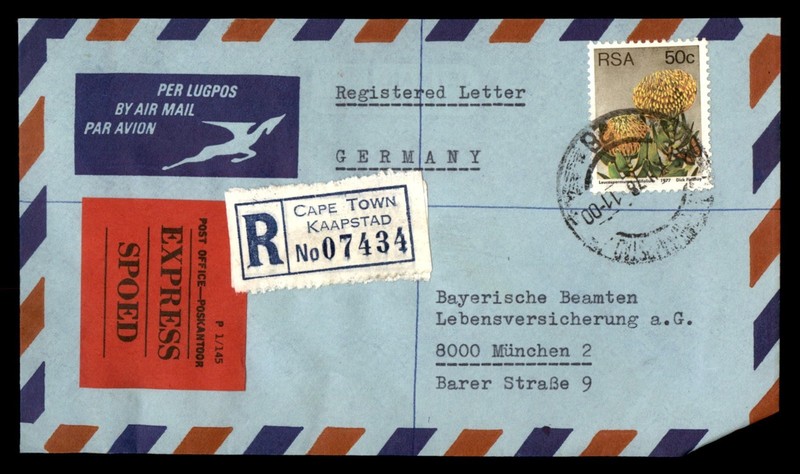 Mayfairstamps South Africa 1978 Reg Cape Town to Munchen Express Cover cca_07377