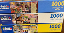  3 White Mountain 1000-Piece Puzzles Larger Pieces Bonus Poster