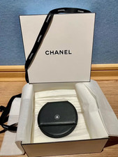 Chanel Birthday Gift Black Leather Portable Makeup Mirror