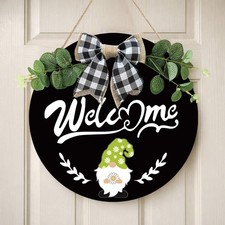 Interchangeable Welcome Sign for Front Door - 12 Inches Seasonal Gnome Decor ...